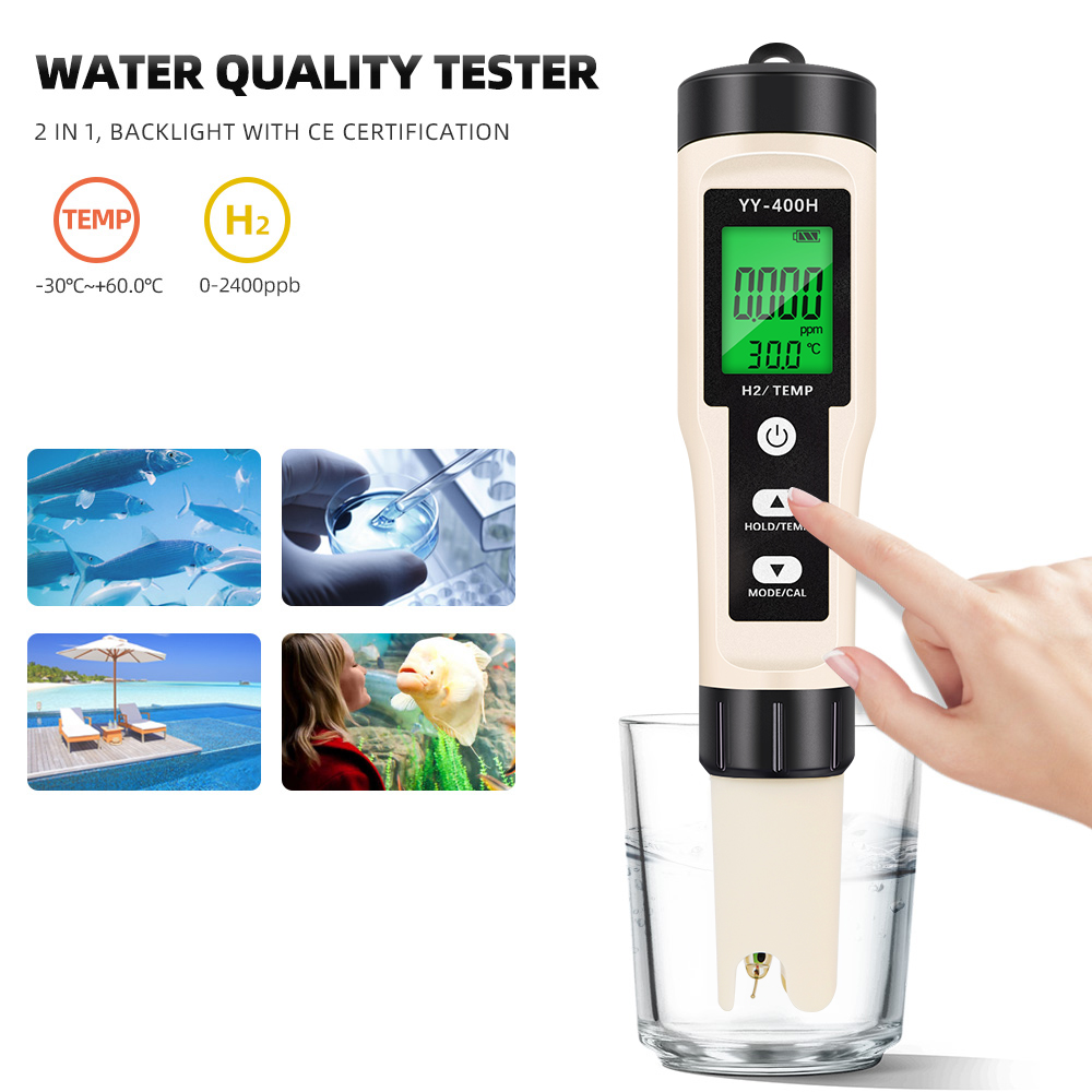 Medidor de PH de temperatura 4 en 1 ORP H2, pluma de prueba rica en hidrógeno, Analizador de Detector de pureza de calidad del agua para acuario y piscina hidropónica