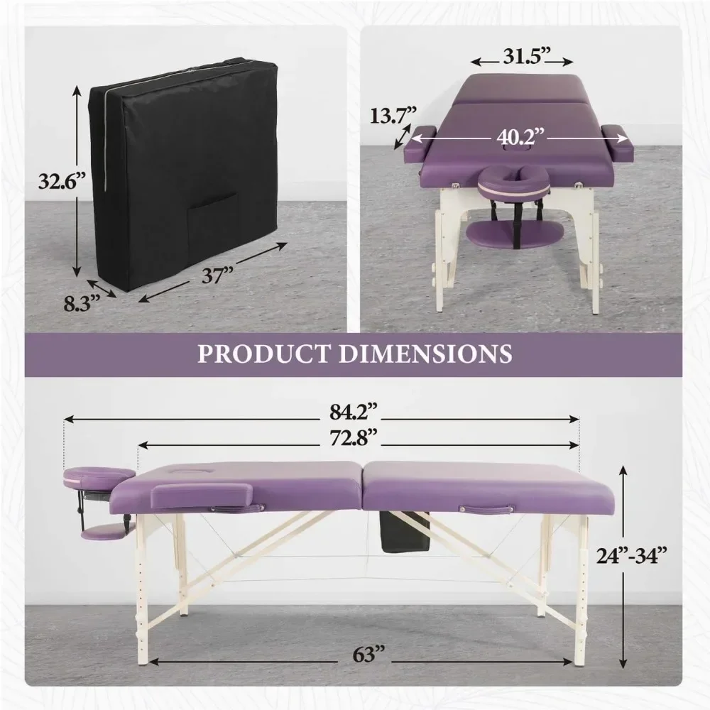 This Is APremium Memory Foam Massage Table,Foldable & Portable Massage Bed, Height Adjustable Spa Bed