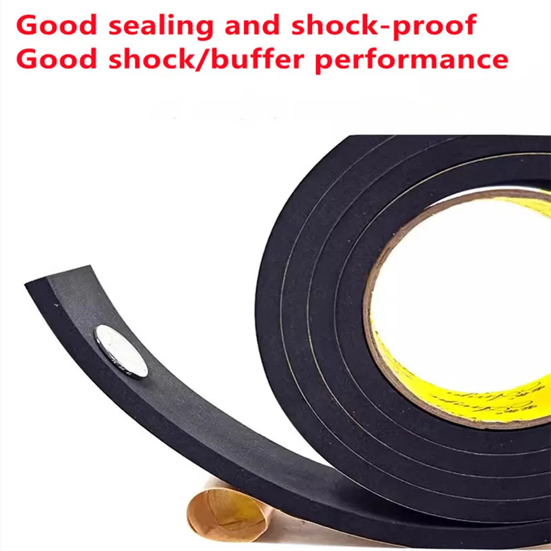 Nouvelle bande d'étanchéité en éponge auto-adhésive épaissir la caoutchouc EPDM noir adhésif simple face mousse insonorisée joint d'étanchéité Anti-collision