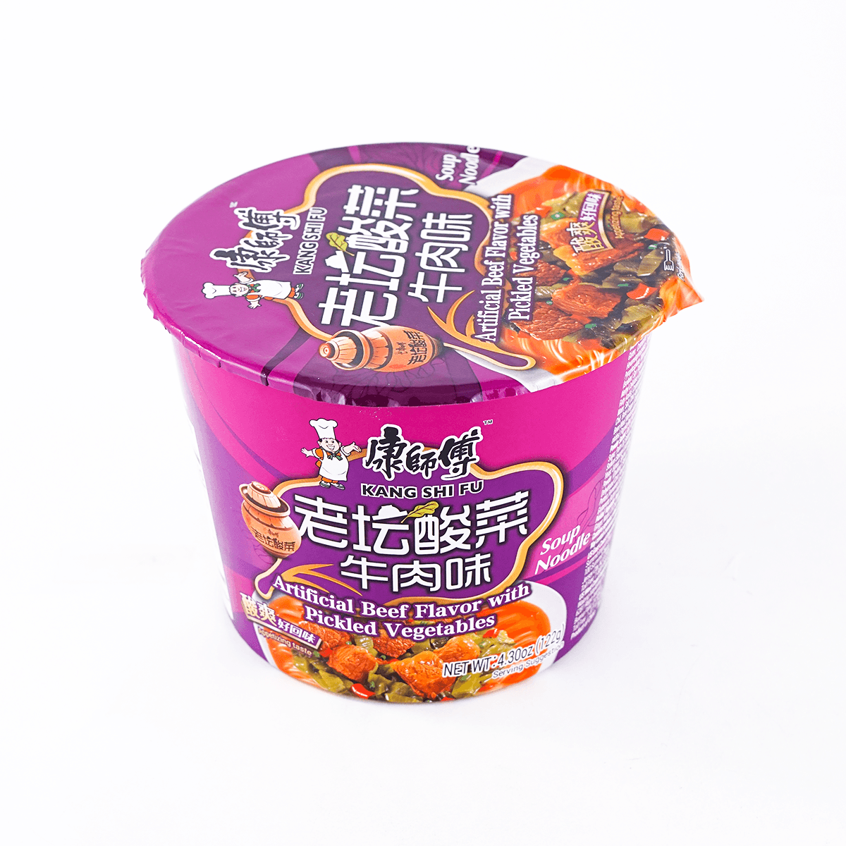 [12Packs] MASTER KONG Pickled Cabbage Beef Flavor Noodle 122g*12Packs