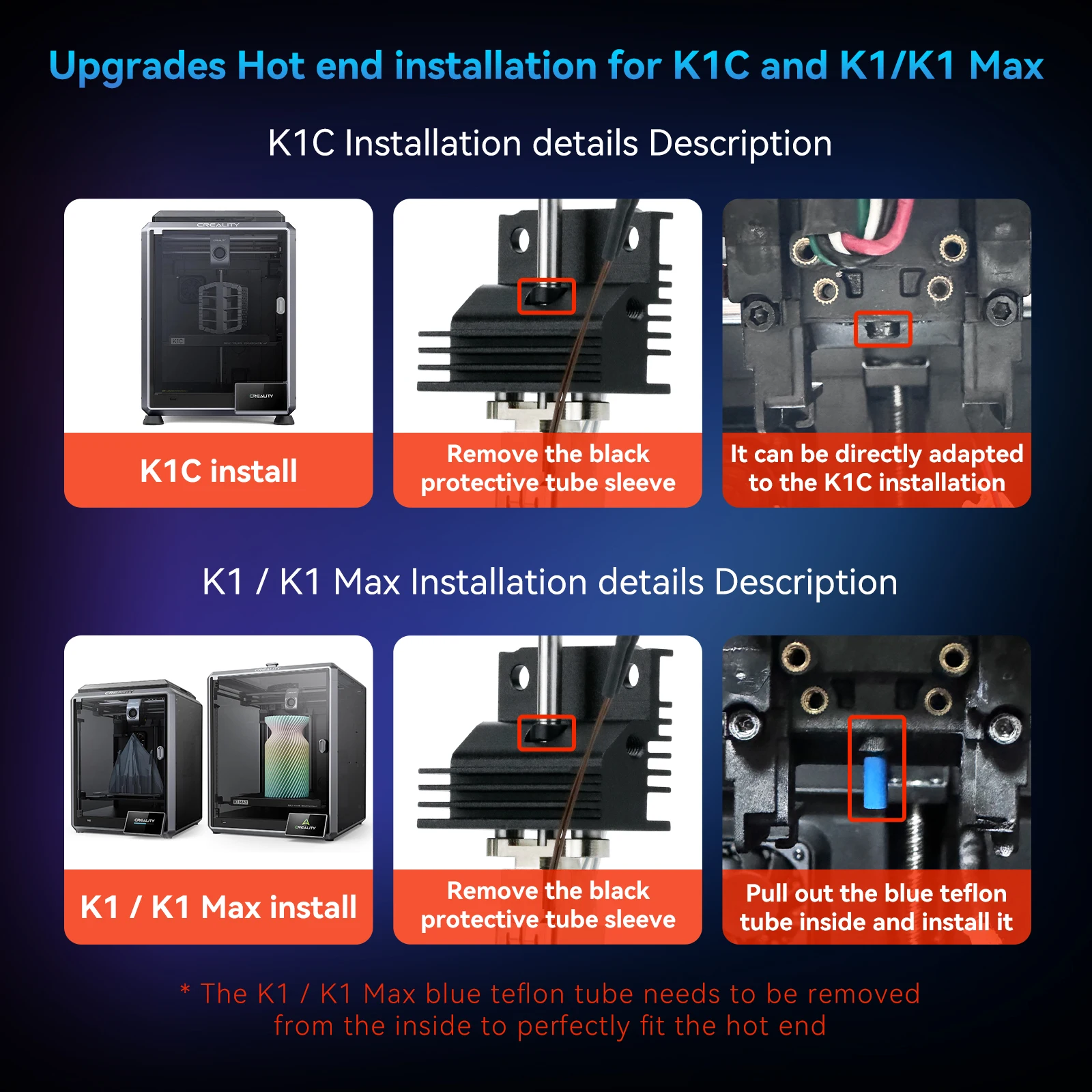For Creality K1c Heating Block K1C Hotend Upgrade Heatsink Unicorn Nozzle Kit for Creality K1 Hotend K1 Max Hot End Assembly