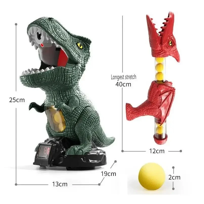 Movable Target Shooting Dinosaur Toys Parent-child Match Interaction Air-powered Gun Soft Bullet Ball Funny Battle Games Toys