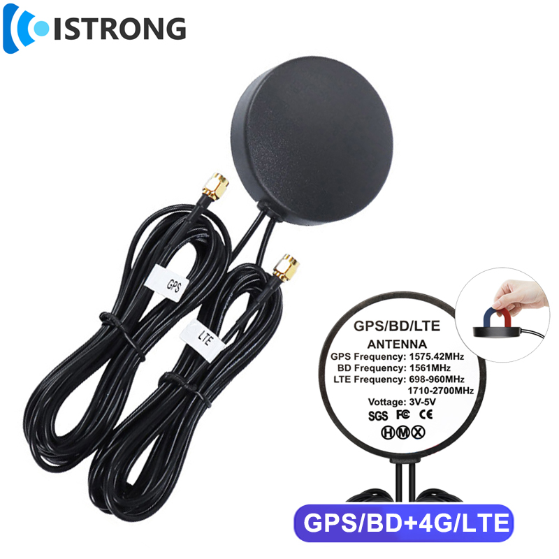 Antena sugadora gps/bd/4g/lte para carro, amplificador de sinal de posicionamento externo, amplificador de longo alcance sma macho para receptor de navegador gps
