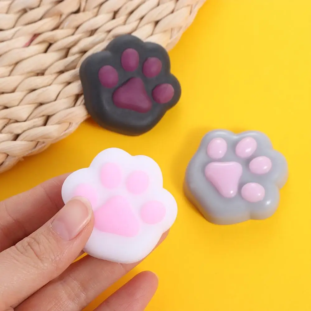 Juguete sensorial de silicona TPR para apretar, minijuguete sensorial con forma de pata de gato, dibujos animados en 3D, novedad