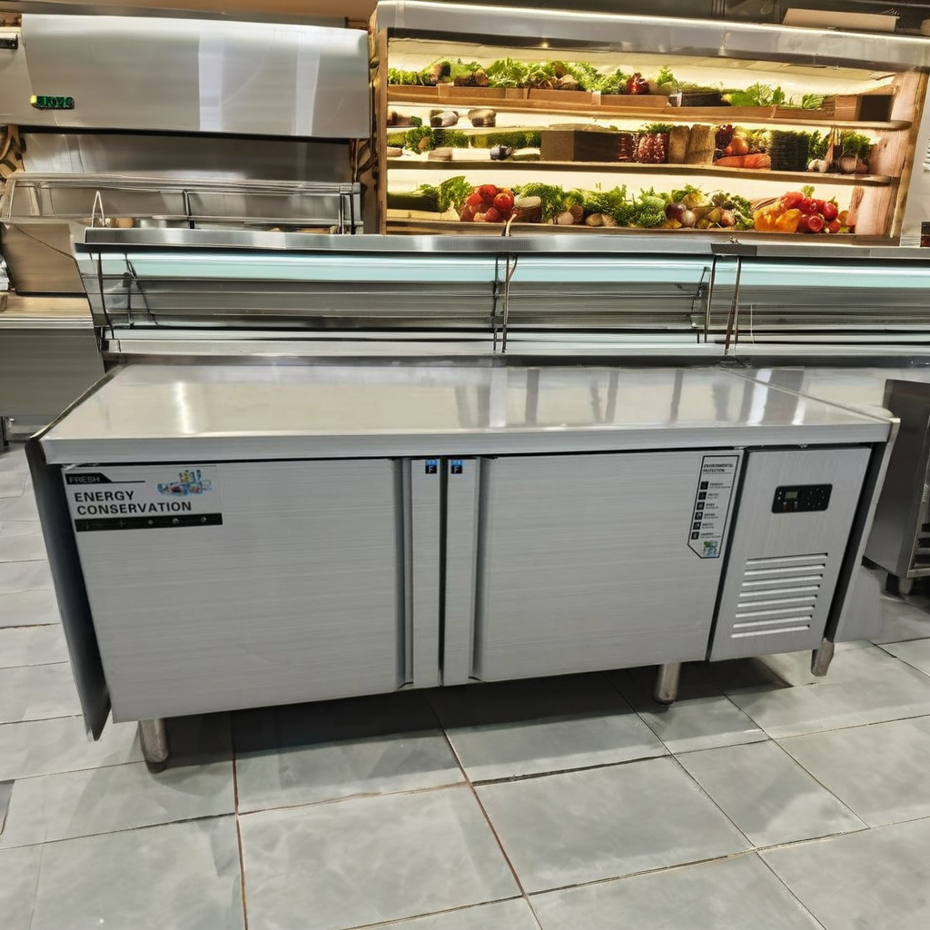 Banco de trabajo congelador de estación de trabajo de refrigeración de escritorio de acero inoxidable de alta calidad para cocina y restaurante banco de trabajo de refrigeración