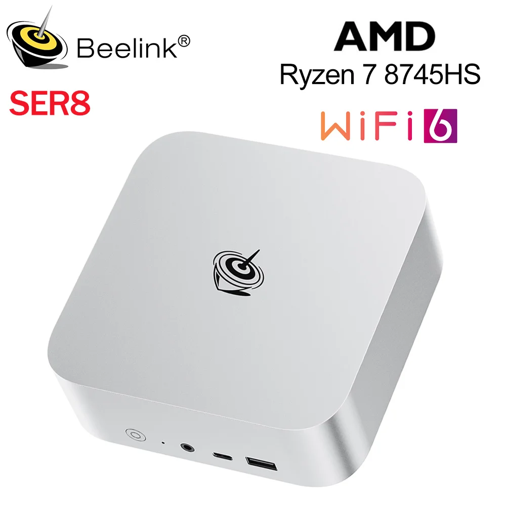 Beelink Mini PC SER8 Windows 11 Pro con AMD Ryzen 7 8745HS 32G DDR5 1T NVME PCIe4.0 SSD 2,5 Gbps USB4.0 computadora de juegos de escritorio