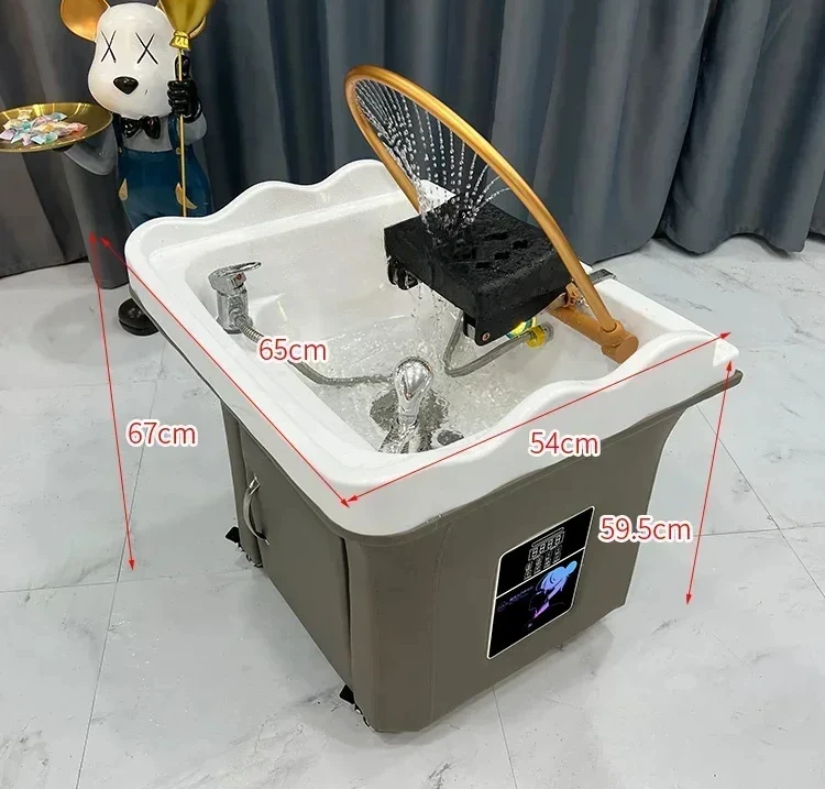 Beauty Salon Massage Couch Movable Head Therapy Machine Water Circulation Fumigation Head Recuperation Hair Shampoo Basin