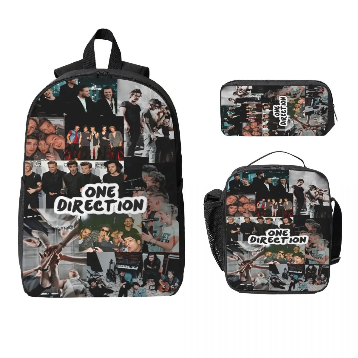 1D Boys Group One Directions Kids Backpack Lunch Box Pencil Boxes for Boys Girls Backpacks School bag Bookbag Set