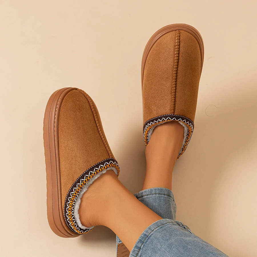 Zapatilla de invierno para mujer, moda de piel peluda, suela suave antideslizante, exterior, interior, cálido, comodidad, ocio, zapatos de casa de felpa para parejas