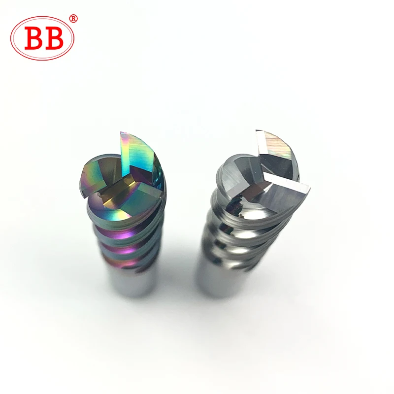BB 3F End Mill 3 Flutes Aluminum Milling Cutter CNC High Performance Machining Tool Tungsten Carbide DLC Coated