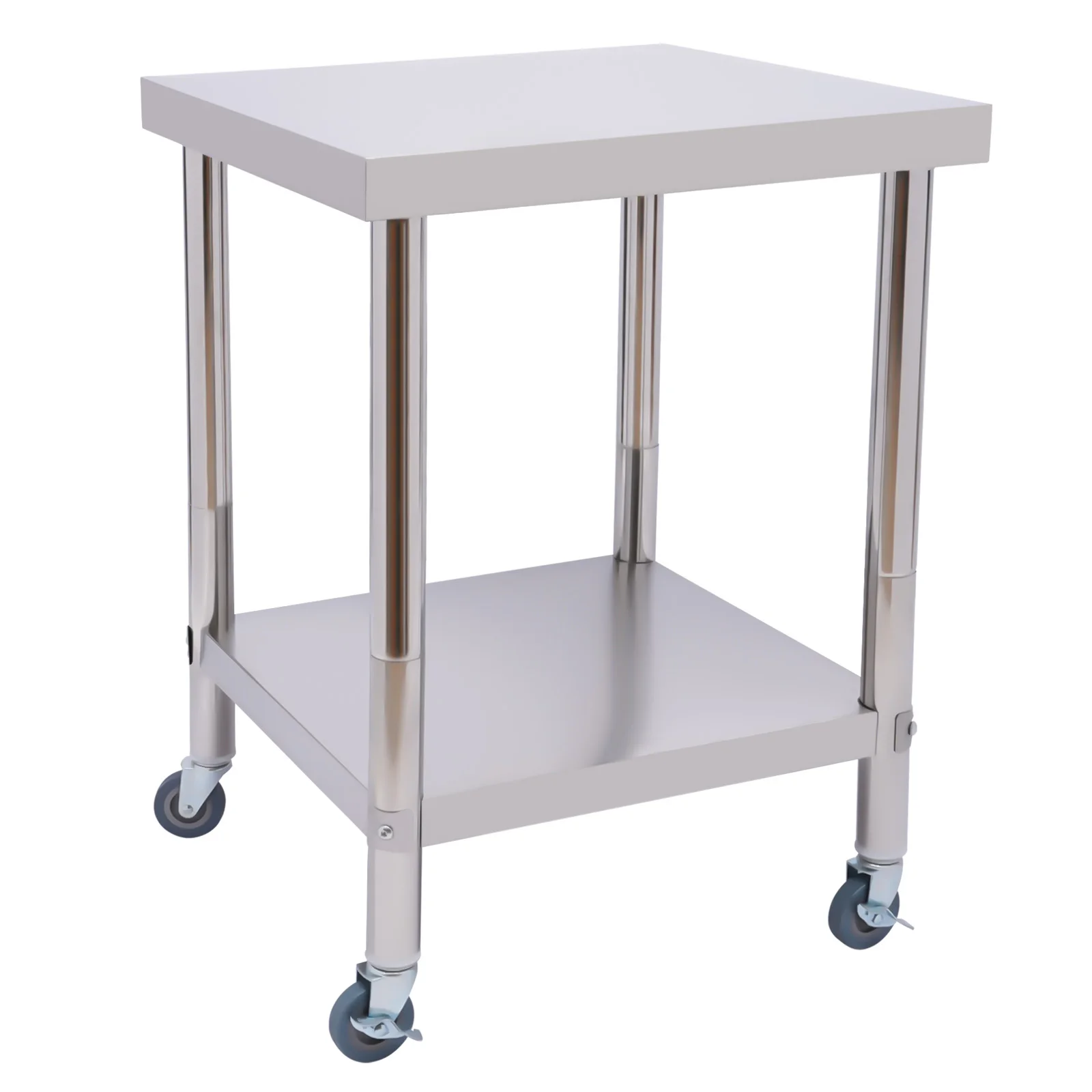 Sturdy Stainless Steel Worktable with Spacious Storage, Easy to Clean, Anti-Corrosion, Rust-Proof, and Stable for Kitchen