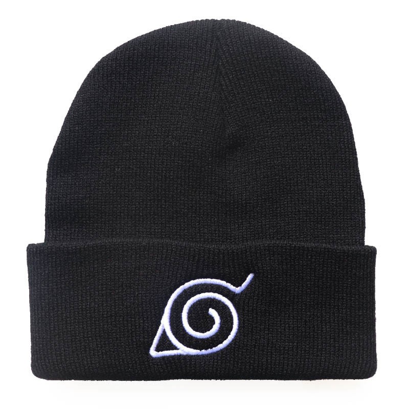 Gorro cálido Unisex para otoño e invierno, gorro de punto con bordado de nube roja Akatsuki de Anime