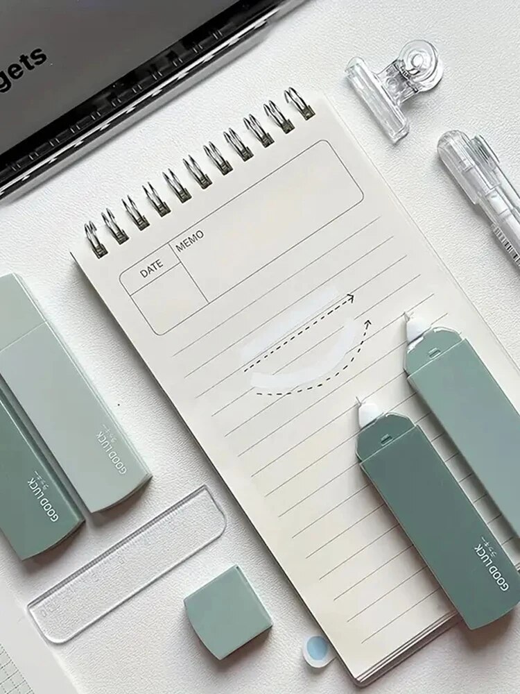 1 แพ็ค 6 เทปแก้ไขGradients MacaronสีแบบพกพาMute Trackless Square Shapeใช้งานง่ายสําหรับโรงเรียนOffice Home Supp