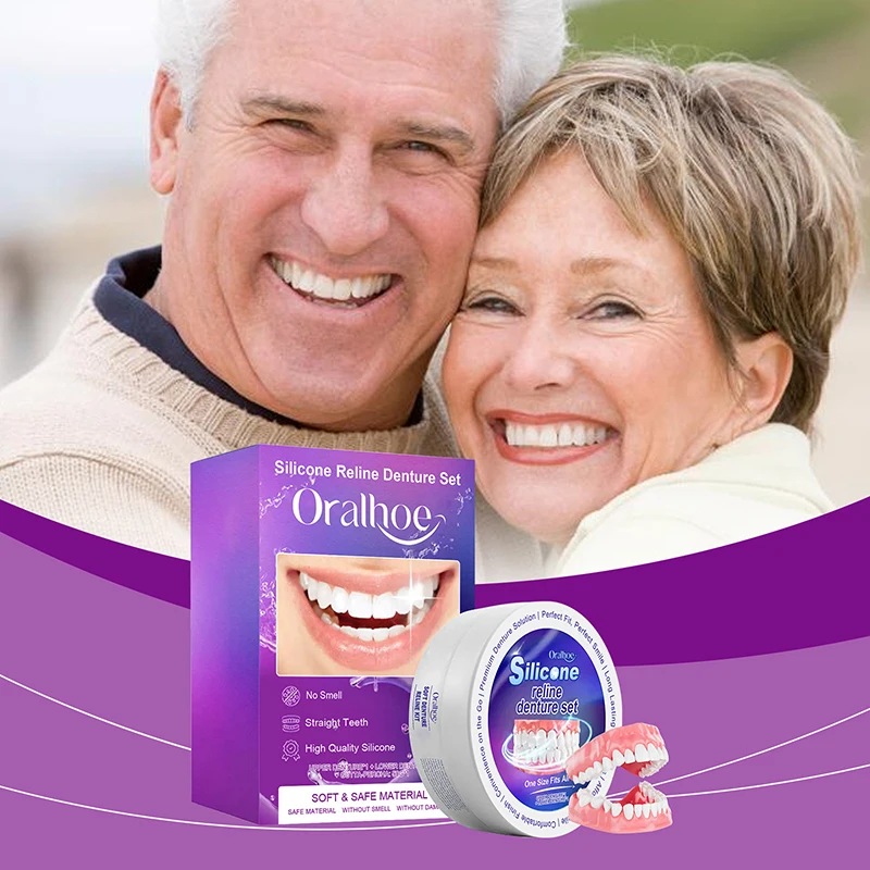Set di protesi in silicone adatte per protesi ortodontiche temporanee Dente finto Igiene orale Cura Sbiancamento Protesi Simulazione Bretelle
