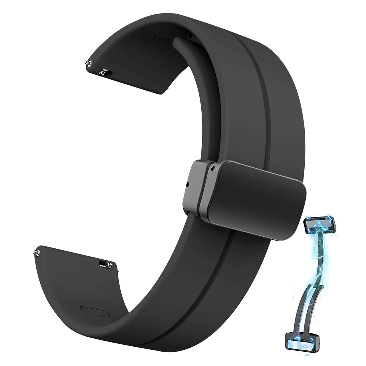 Pulseira de relógio de 20mm 22mm para samsung galaxy watch 6/4/5 pro/clássico/gear s3/active 2 esportes silicone fivela magnética huawei gt 2 2e