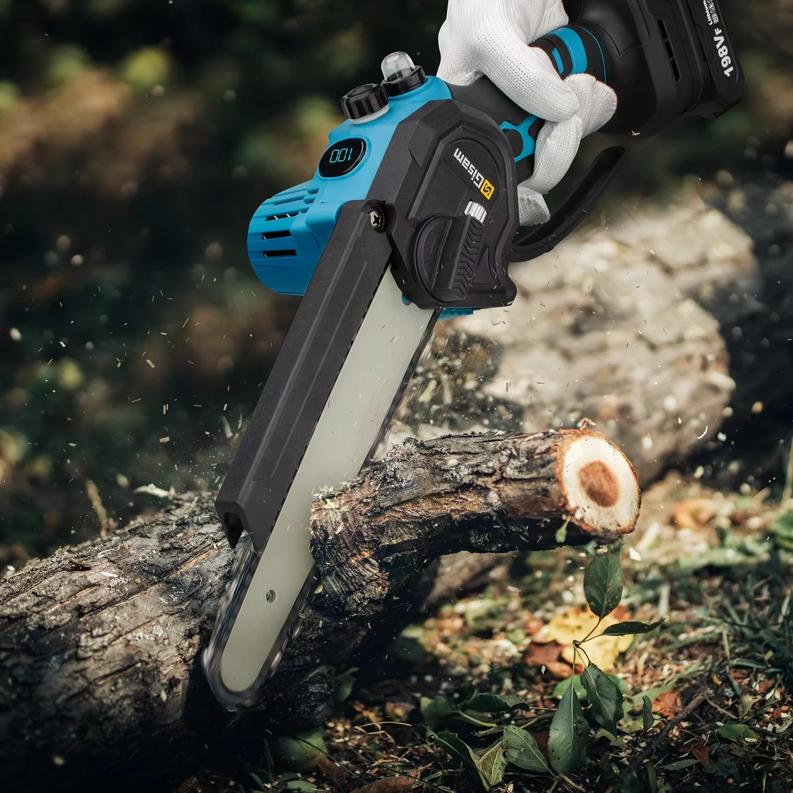 8 Inch Brushless Electric Chain Saw Cordless Woodworking Handheld Pruning Saw Garden Cutting Tool for Makita 18V Battery Pins