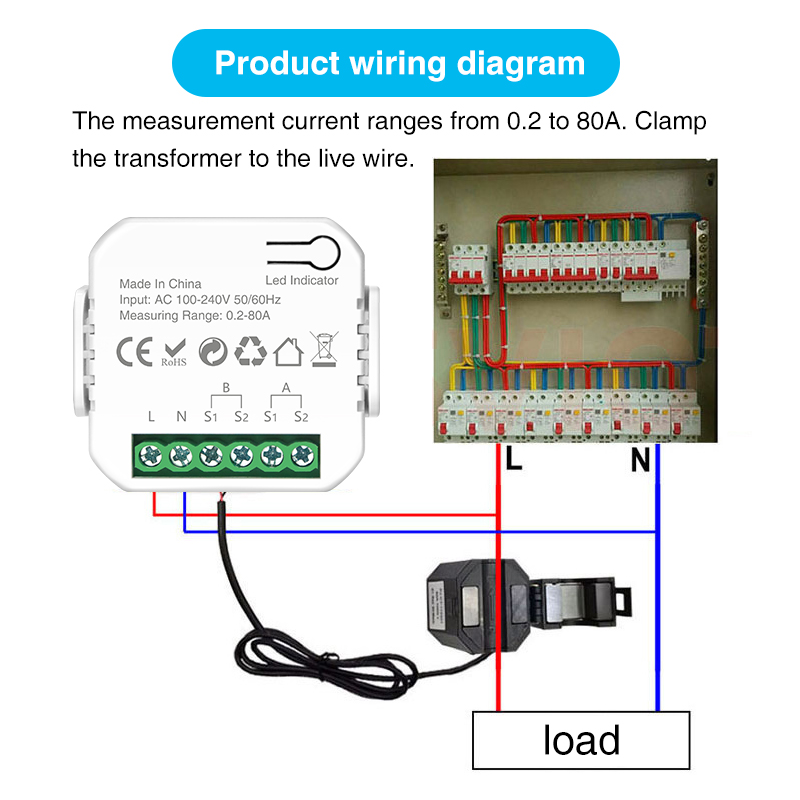 Tuya Wifi Intelligente Energie Meter Solar PV System Strom Produktion Verbrauch Bidirektionale Überwachung Meter APP Control CT