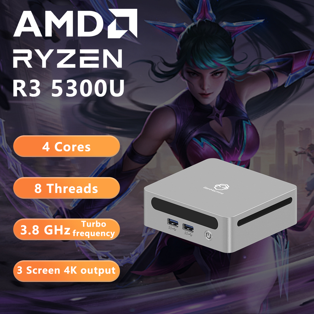AMD Ren5000 5300U 5475U 5600H 5625U Windows 11 Ryzen DDR4 3200Mhz Wifi6 HDMI Mini PC Diy Gaming Computer GenMachine Mini PC