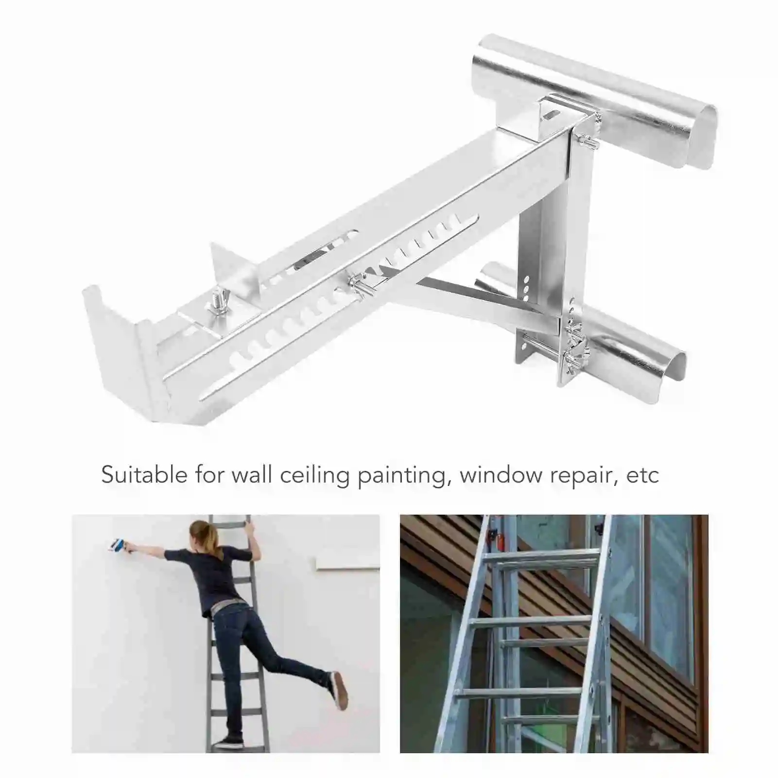 Ladder Jacks Adjustable Stabilizer Tripod Load Bearing Bracket Alloy Steel Ladder Stand Kit Ladder Load Stand Ladder Jacks