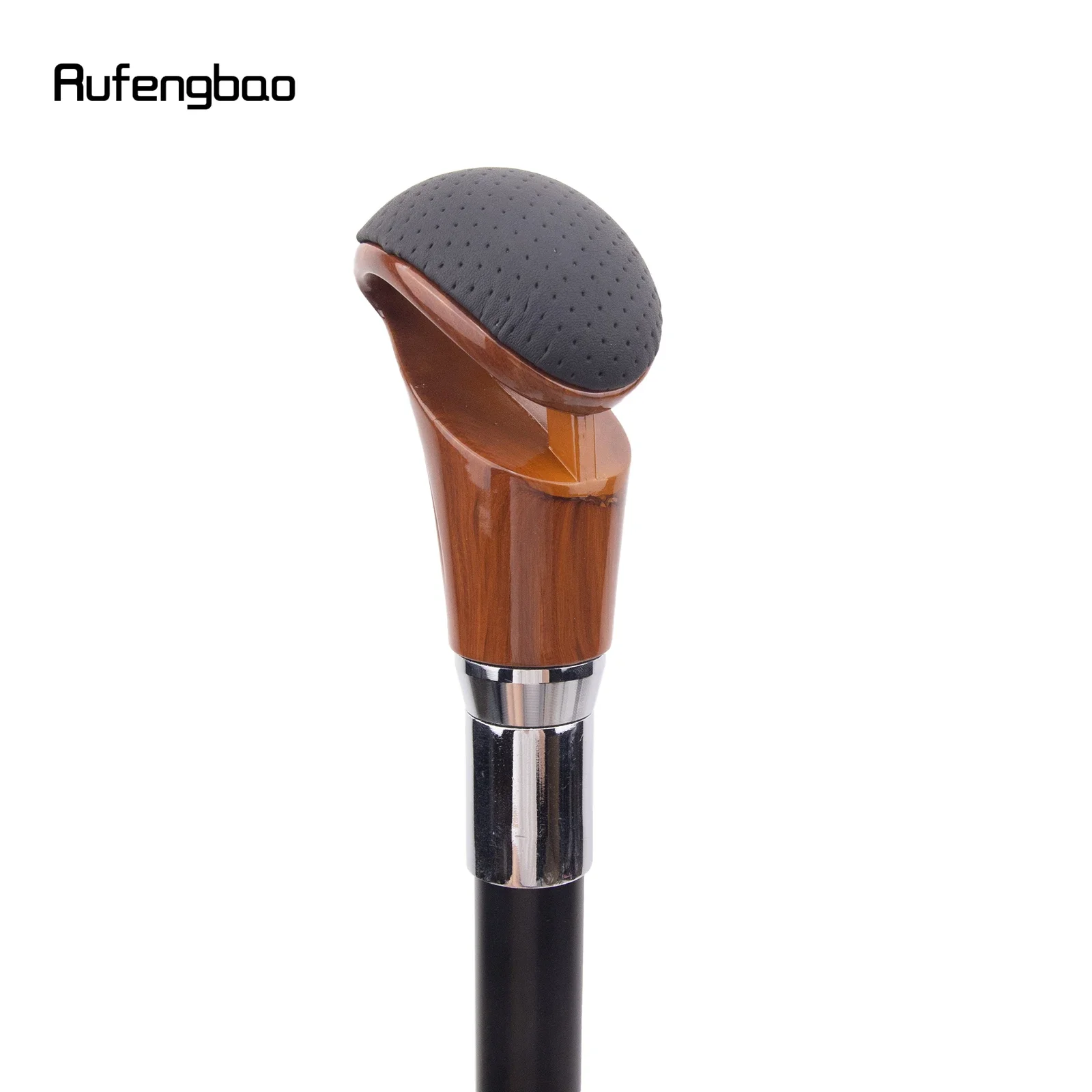 Rot Schwarz Leder Silber Gehstock Mode Dekorativer Gehstock Gentleman Elegant Cosplay Cane Crosier 94cm