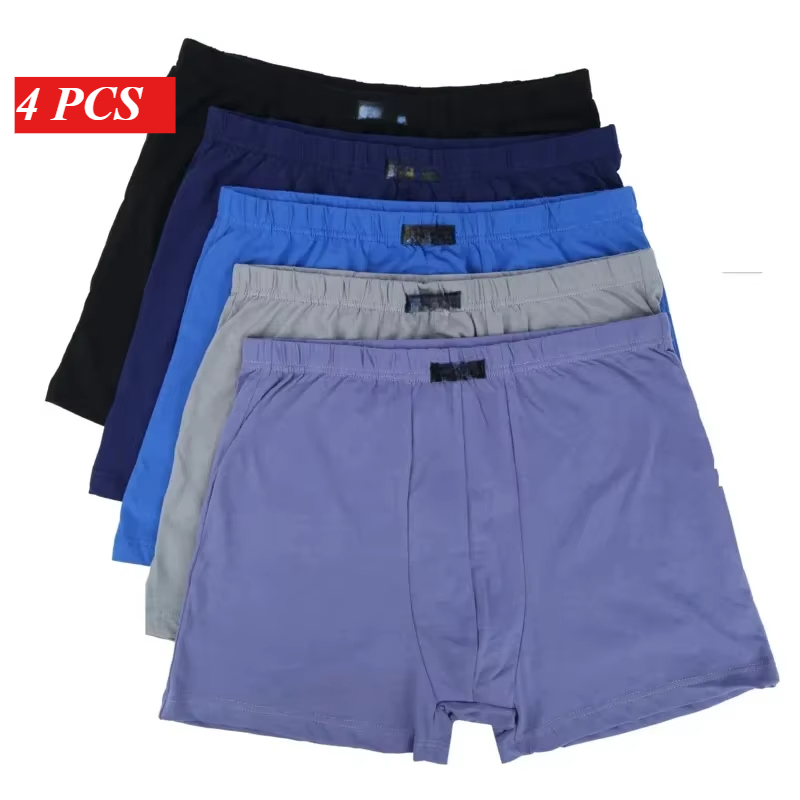 100% bawełna 4 szt. Męska bokser Pantie dużo luźna duża krótka bawełniana bielizna Plus Size dla męskiego boksera 8XL 9XL 10XL