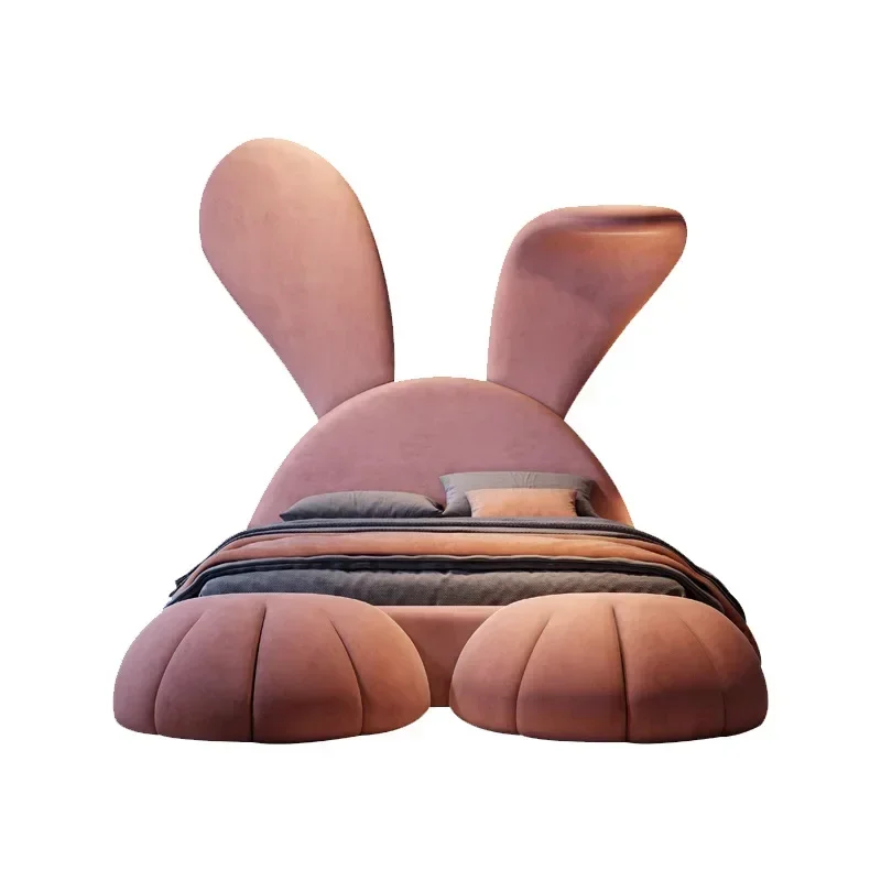 Customizable Children Bed Rabbit Beds Queen Size Full Size Kids Upholstered cama para niña