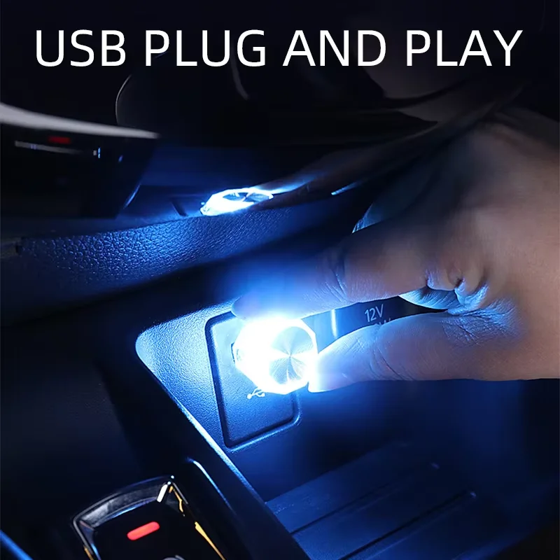 Usb atmosfera luz led mini colorido luz noturna para festa portátil natal quarto lâmpada ambiente auto interior led