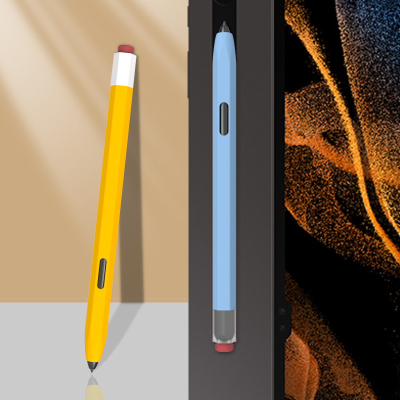 Caso de lápis de silicone tablet toque stylus caneta capa cor sólida para samsung galaxy tab s6 lite s7 fe s8 ultra s9 plus