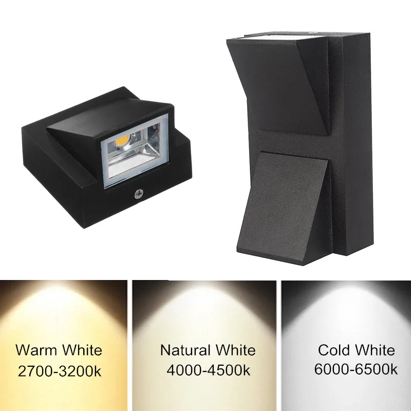 Nhôm Đèn Tường Chống Nước Ngoài Trời Đèn LED Dán Tường IP65 Đèn Chiếu Sáng Sân Vườn Đèn Sconce Ban Công Trang Trí AC110V 220V