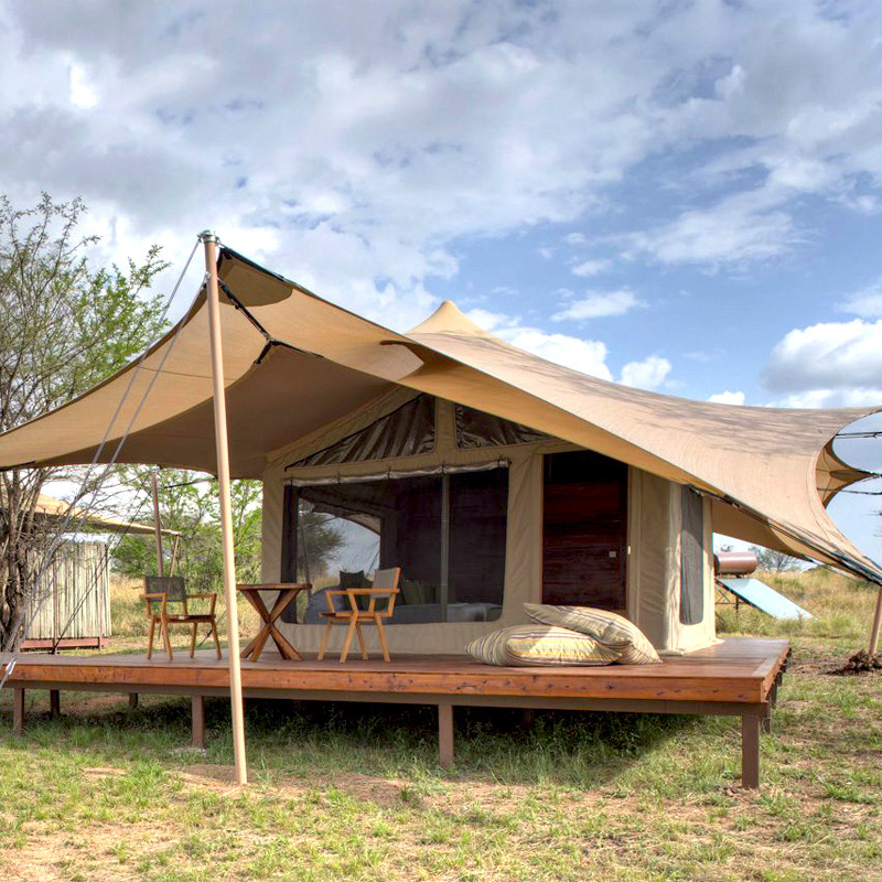 Tienda de campaña de lona elástica impermeable para acampar al aire libre, Tipi de lujo, Casa del desierto, Hotel, pirámide, Tipi