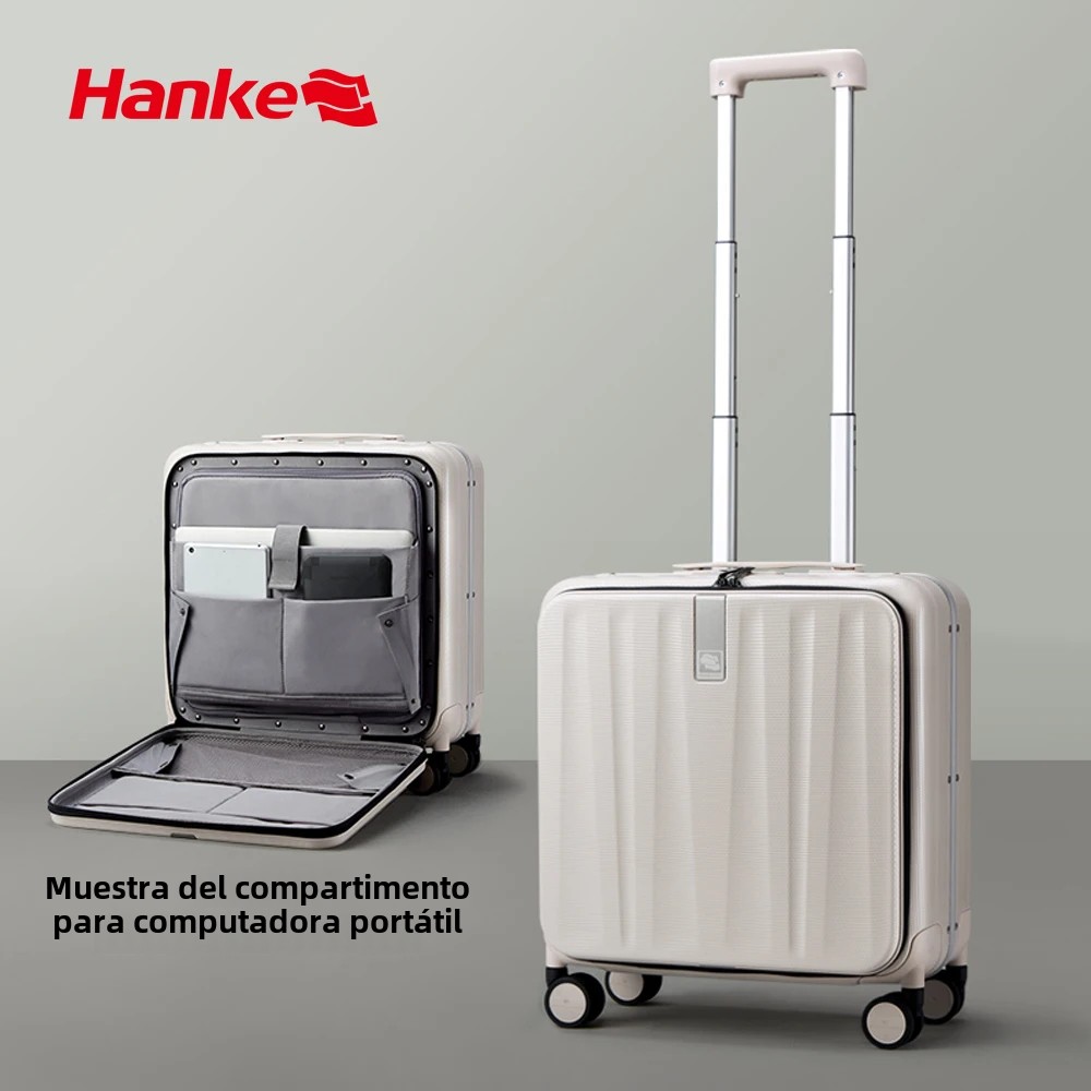 Hanke maleta de mano diseño estético 7mm marco de aluminio equipaje rodante cabina de embarque PC rueda giratoria cerradura TSA 18 "20"