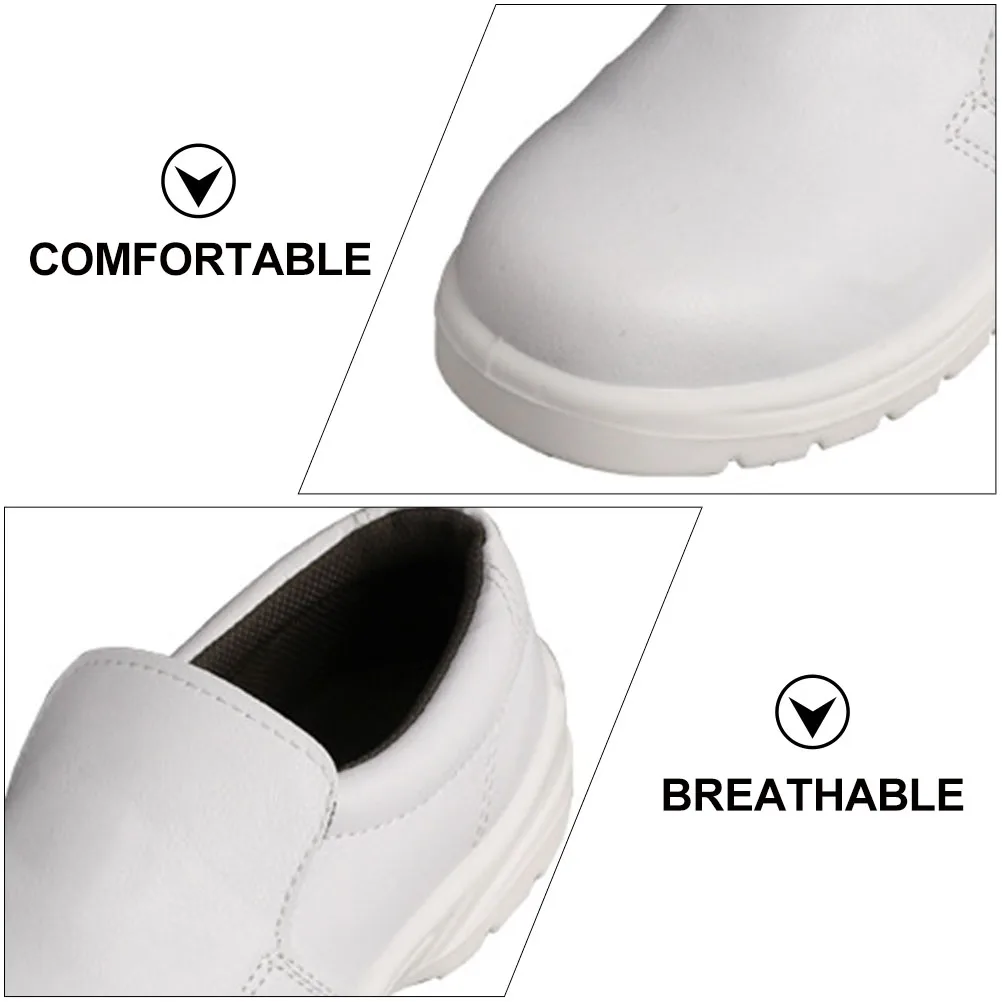 Dustproof Anti-static Safety Shoes White Size 43 Breathable Honeycomb Net Workshop Shoes Oil-resistant Lightweight Durability