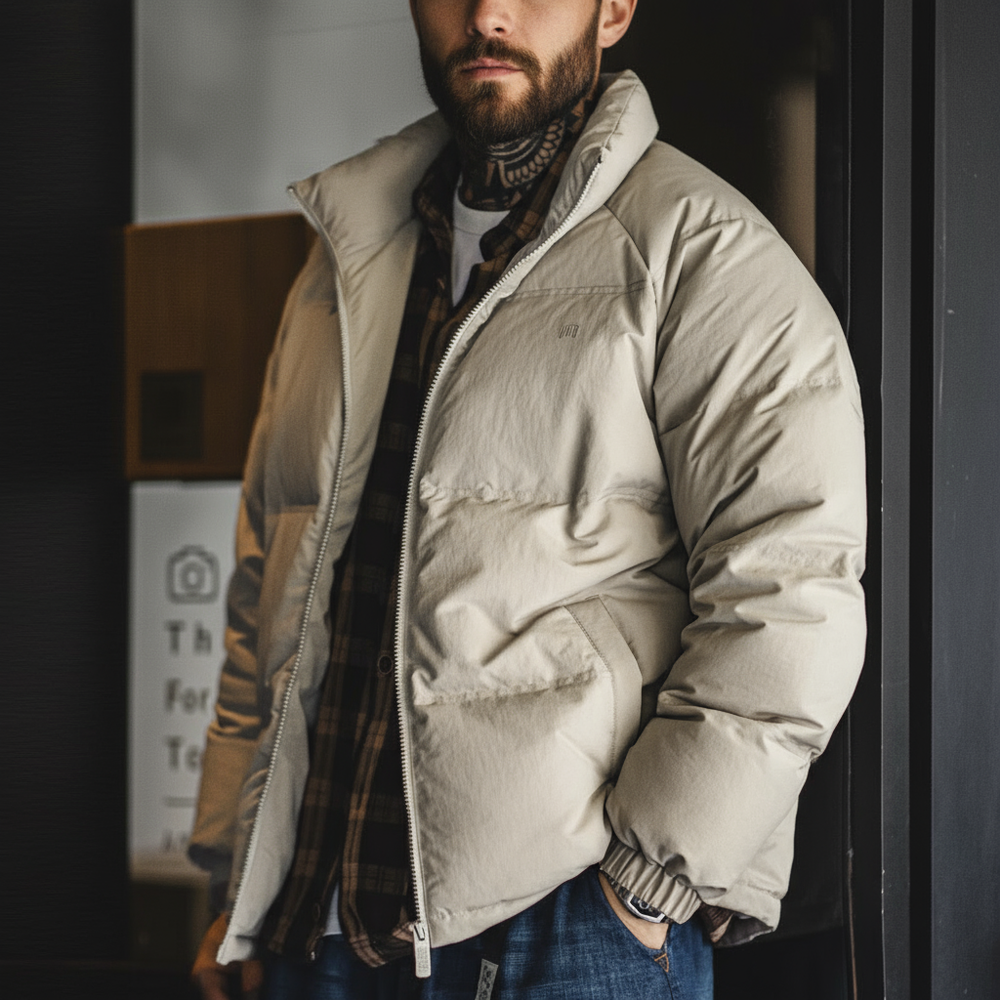 Зимний пуховик Maden для мужчин, белый утиный пух, уличное 4-качественное водонепроницаемое пальто с воротником-стойкой, утепленная теплая куртка