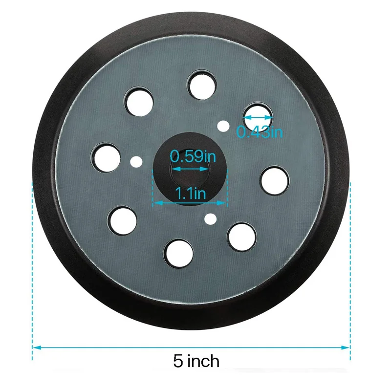 4 Packs 5 inch 8 Hole Replacement Sander Pads 5" Hook and Loop Sanding Backing Plates for Makita 743081-8 743051-7, DeWalt 15128