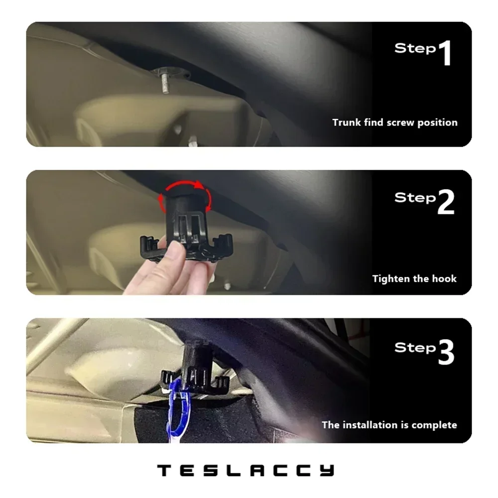 Kofferbakhaak Boodschappentas Haak Auto Hanger Accessoires Bagageruimte Handschoen voor Tesla Model 3/Nieuw Model 3 Highland 2024 2025