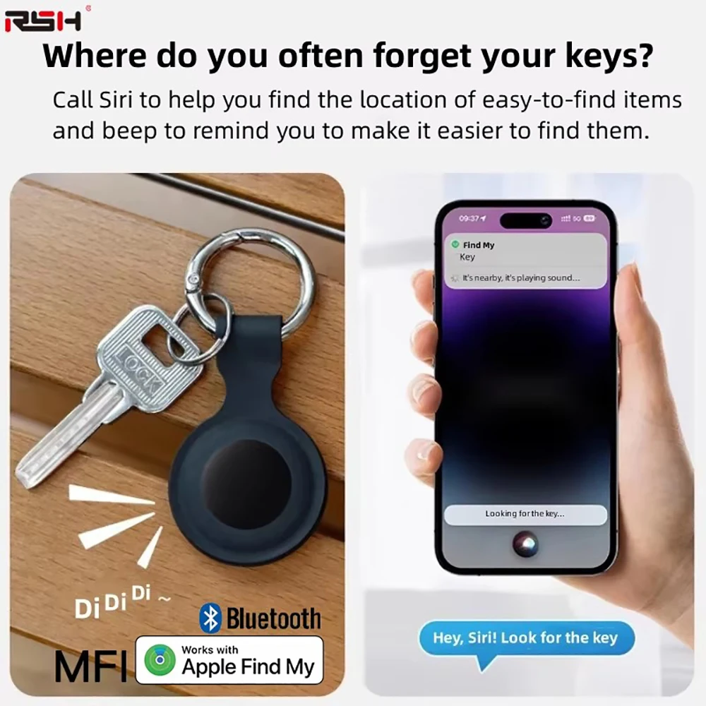 Rastreador inteligente bluetooth portátil mini dispositivo de prevenção de perda inteligente proteção animal de estimação criança idosos localizador chave para ios android telefone