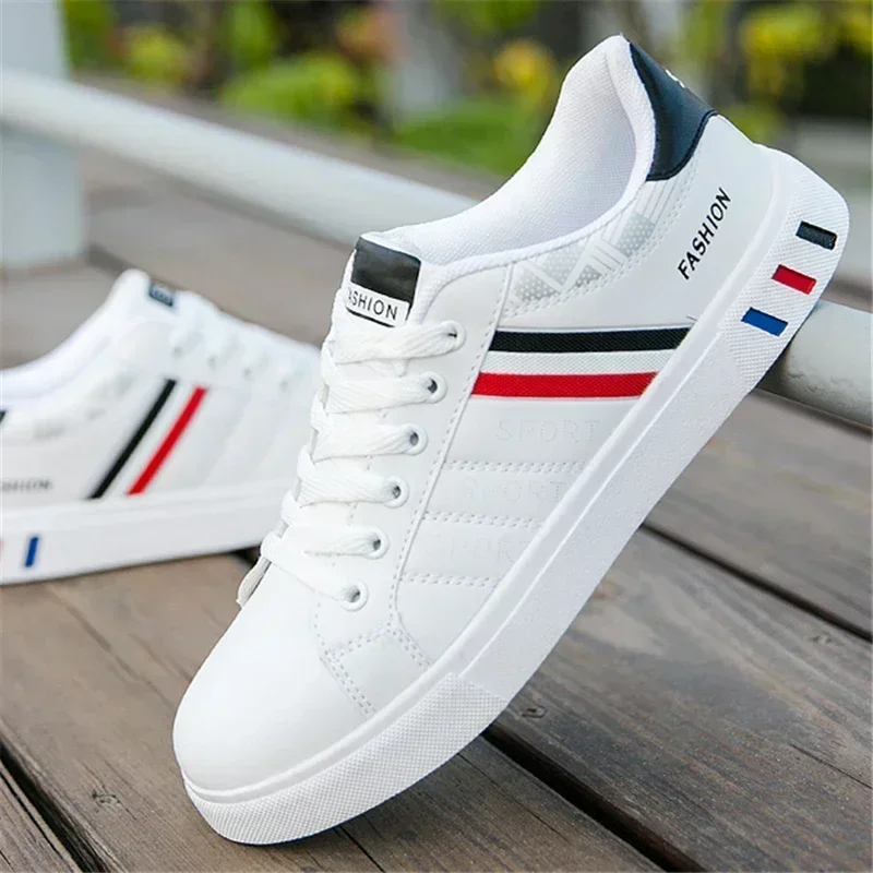 Turnschuhe, Freizeitschuhe, atmungsaktive Schuhe, flache Schnürung, weiße Reiseschuhe für Männer, Tênis Masculino, Turnschuhe für Herren, große Größe 46