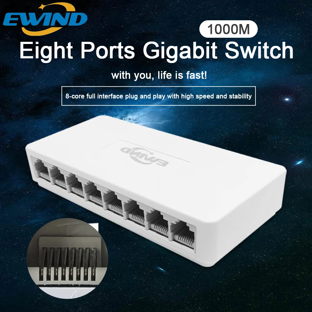EWIND 10/100/1000Mbps Switch 5/8 Cổng Máy Tính Để Bàn Gigabit Mạng Adapter Nhanh RJ45 Switch tự Động MDI/MDIX