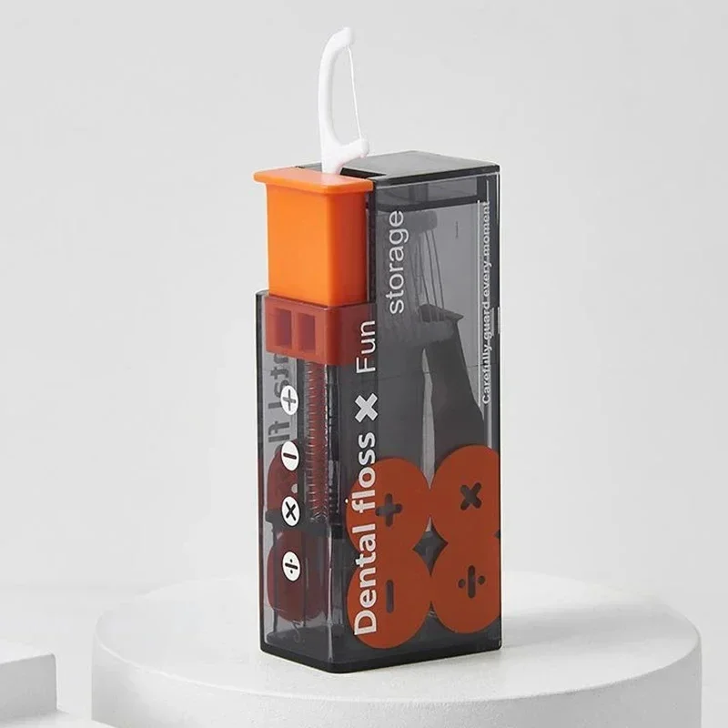 Il dispenser di filo interdentale portatile include 10 pezzi di filo interdentale organizzatore di filo interamentecchiabile automatico per l'igiene orale bastoncini di filo interdentale usa e getta a pressione