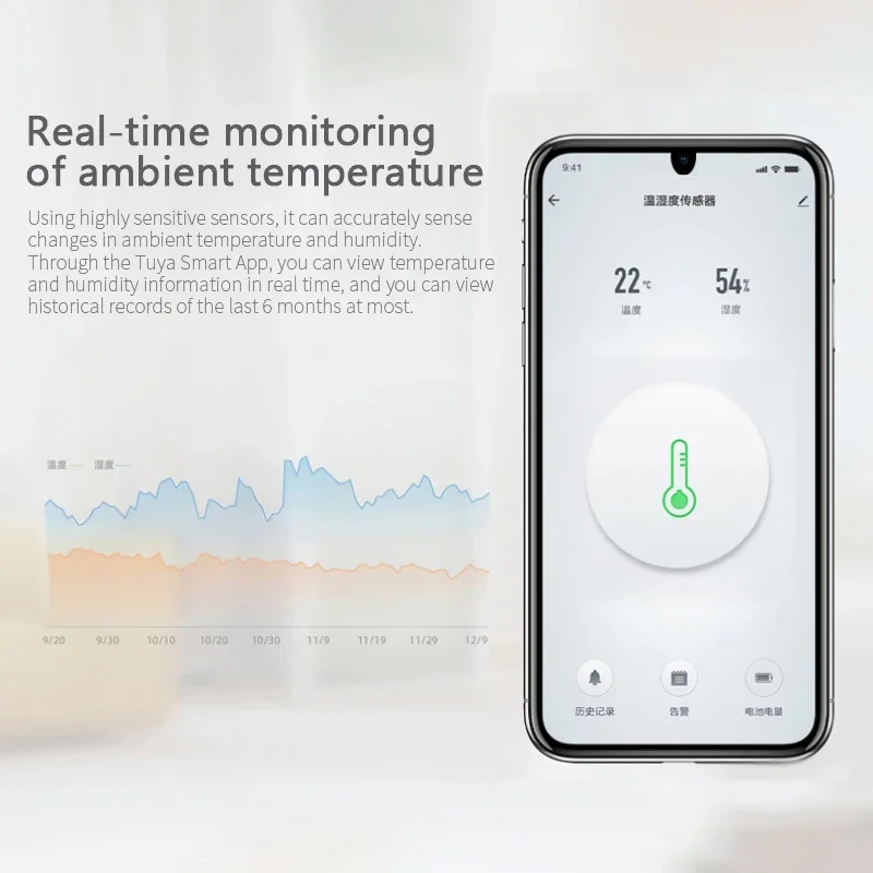 Sensor inteligente de temperatura y humedad Tuya Zigbee, higrómetro para el hogar, Detector a través de la aplicación, funciona con el asistente doméstico, puerta de enlace Zigbee