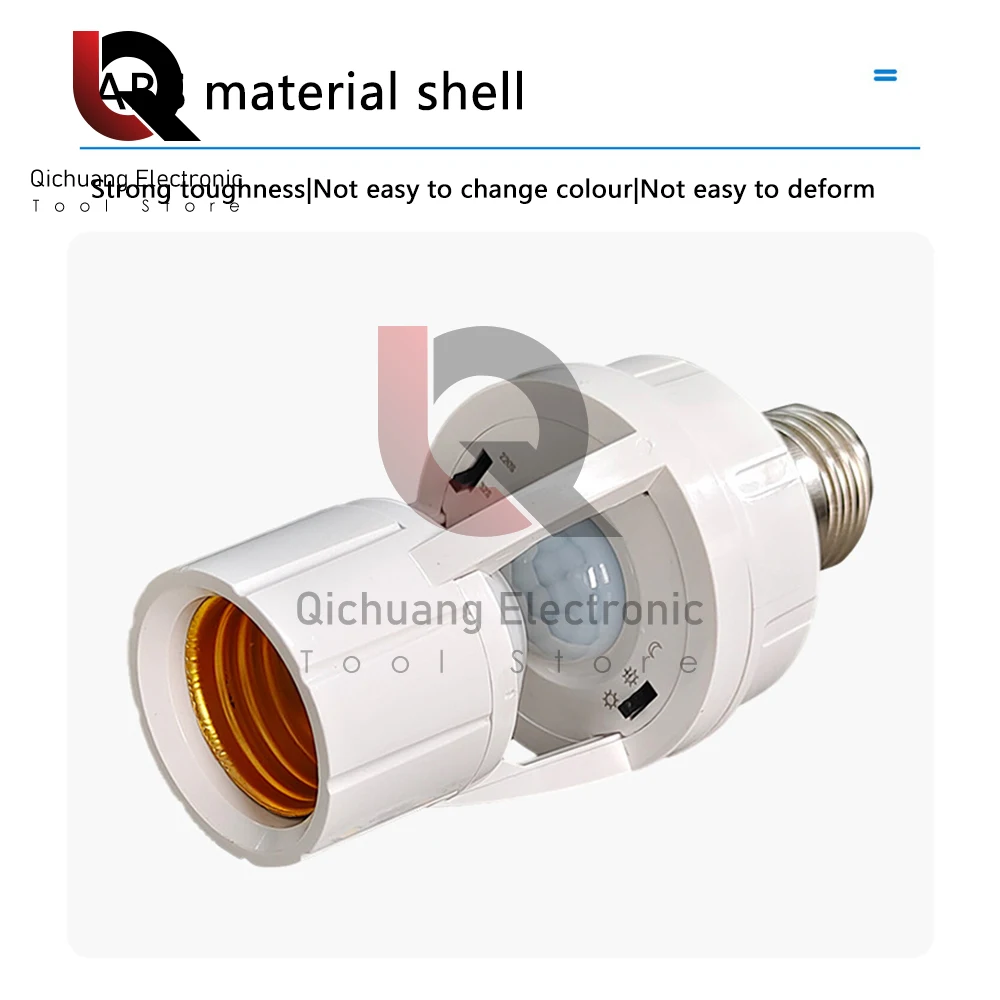 Sensor de movimiento de inducción humana PIR, lámpara LED de noche, Base de enchufe, soporte de lámpara E27, CA 100-240V, cabeza de luz con Sensor de presencia humana