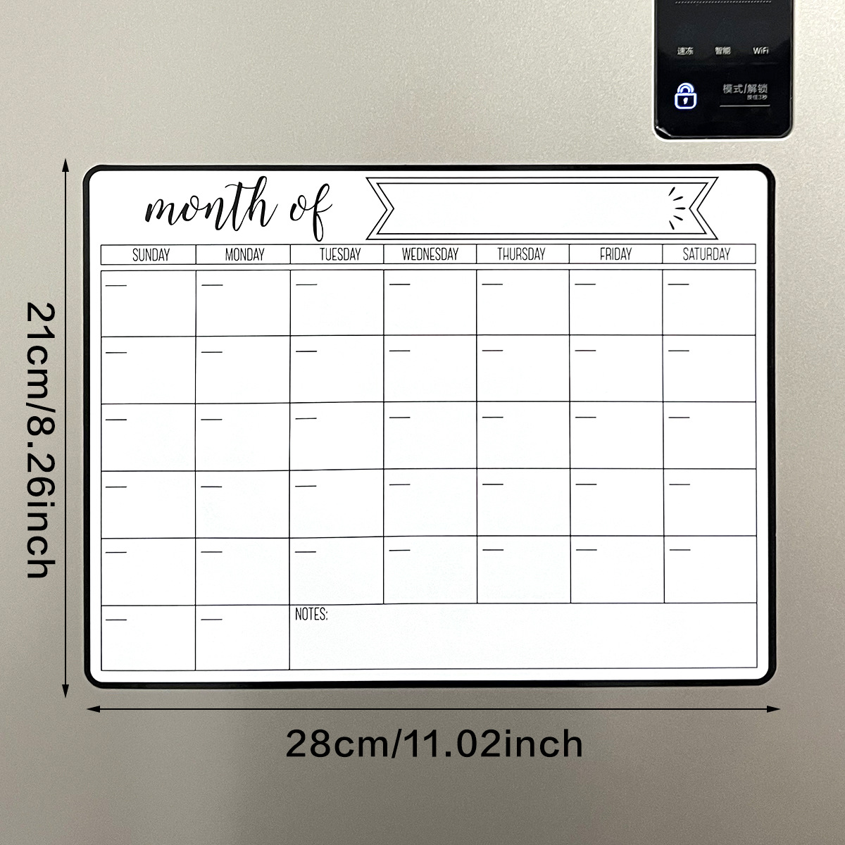 Magnetic Calendar Dry Erase Fridge Magnet Monthly for Refrigerator Starts Monday Organizes Schedules Whiteboard with Pens
