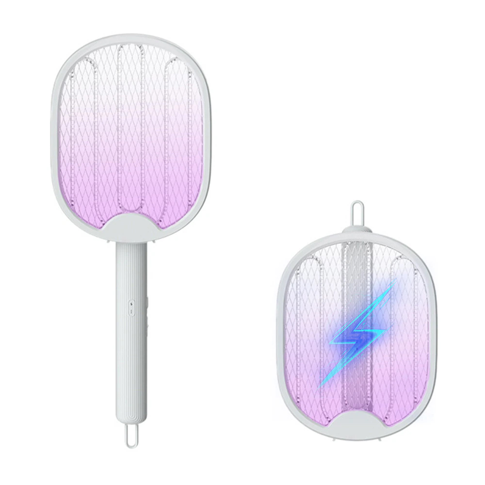 Matamosquitos eléctrico plegable, matamoscas, trampa, raqueta para mosquitos recargable por USB, matamosquitos con luz UV, Exterminador de insectos de 3000V