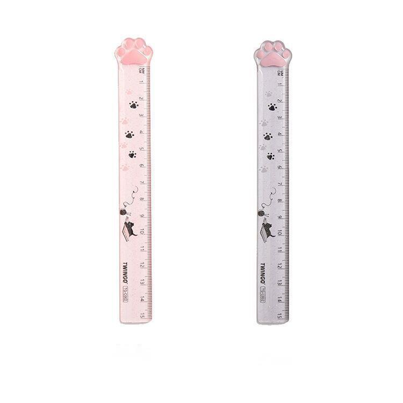 15 cm Lineal Nette Katze Pfote Kunststoff Gerade Lineale Kawaii Schule Bürobedarf Planer Zubehör Student Preis Zeichen werkzeuge