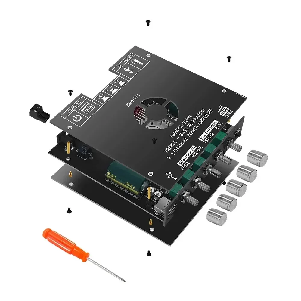 21 Kanaals TDA7498E 160WX2 220 W Bluetooth Digitale Versterker Module Hoge Lage Tone Subwoofer