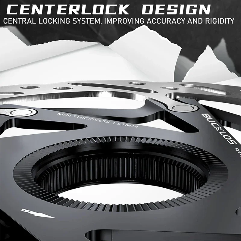 Rotor Centerlock BUCKLOS 140/160mm dengan Pengunci, Rotor Cakram Rem MTB Floating, Pembuangan Panas, Cakram Rem Sepeda, 1/2PC Hidrolik