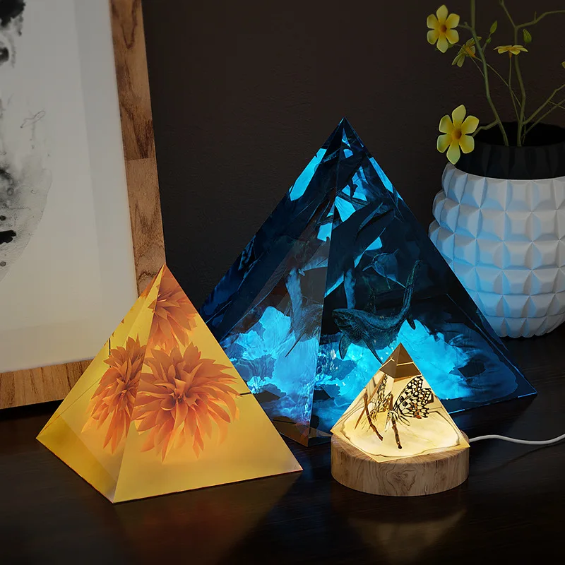 1 個高透明ピラミッドシリコーン型ピラミッド UV クリスタルエポキシ樹脂モールド DIY ホームオフィスの装飾装飾品金型