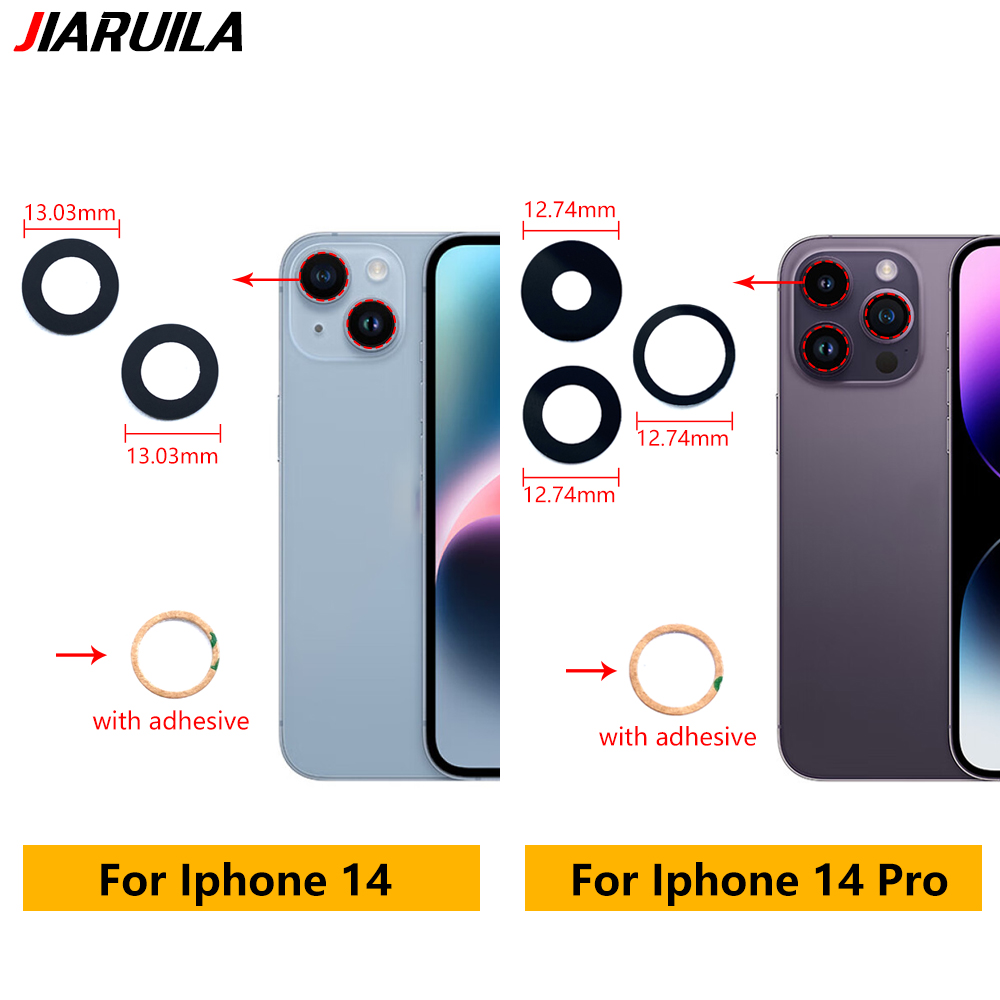 新しい交換用カメラガラスレンズバックリアカメラガラスレンズ接着剤ステッカー付き Iphone 11 12 13 14 プロマックスミニ 15 プラス
