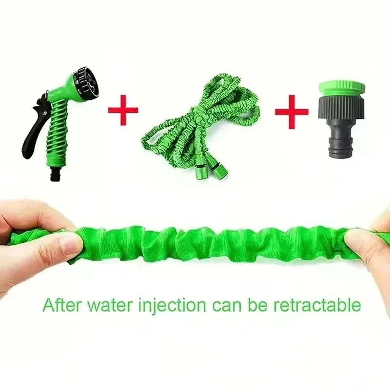 200FT ขยายแรงดันสูง Magic Hose 7 ฟังก์ชั่นการพ่นน้ําปืนวัสดุทนทานบ้านสวนรดน้ําเครื่องมือ