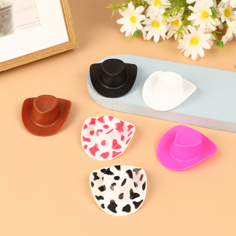 プラスチック製のカウボーイハット,ミニチュア人形,女の子用のアクセサリー1/12,ドールハウス,10個